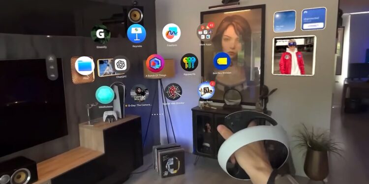 Primeiro veja os controladores de senso PSVR 2 trabalhando no Vision Pro