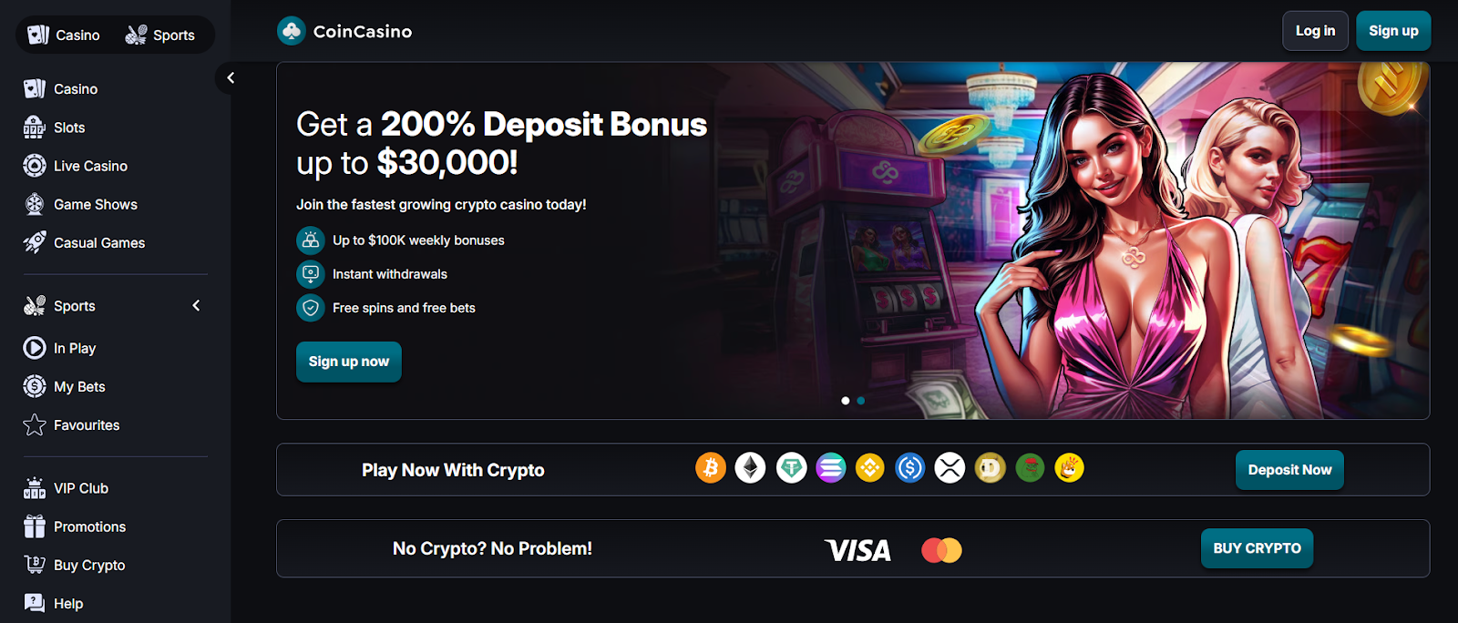 CoinCasino – Best for Players Who Want a Big Bonus and True Crypto Privacy