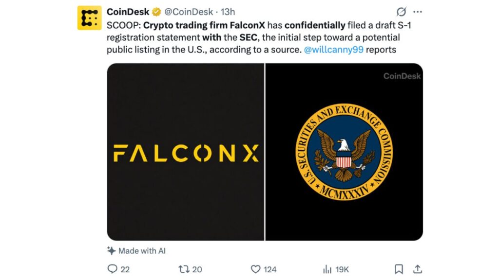 A empresa de comércio de criptografia FalconX registra confidencialmente com a SEC para IPO