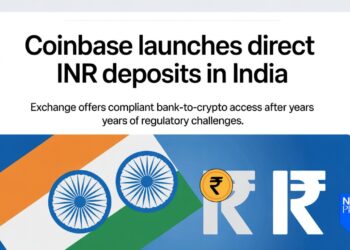 Coinbase lança trilhos diretos de depósito e retirada de INR na Índia