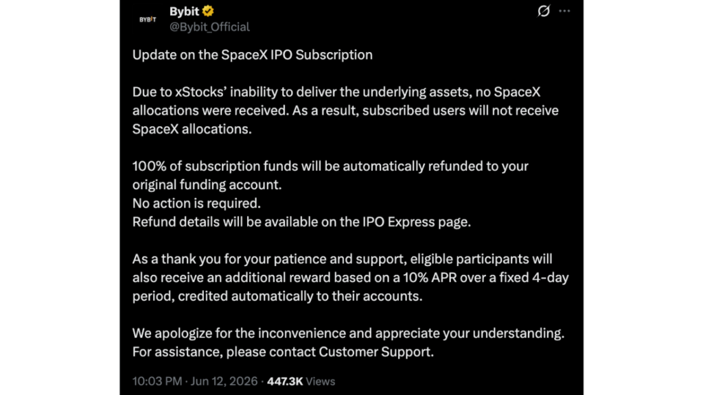 Crypto Exchanges cancelam campanhas de IPO tokenizadas da SpaceX após déficit de alocação