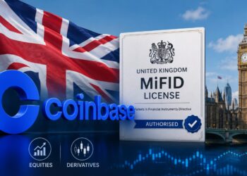 Coinbase obtém licença no Reino Unido para oferecer ações e derivativos